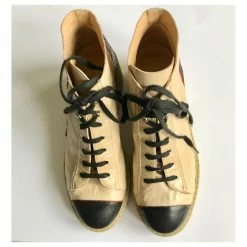 Chanel Leather Lace-up Boots Black Red Beige 12 Chanel Leather Lace-up Boots Black Red Beige -winter shoes Sales 2023 591253 3