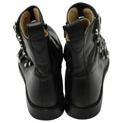 Maje Ankle Boots With Multiple Buckle-detailed Straps In Black Leather -winter shoes Sales 2023 593129 5