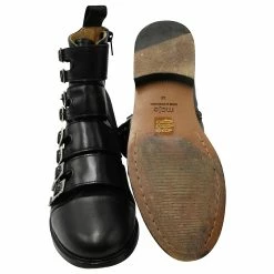 Maje Ankle Boots With Multiple Buckle-detailed Straps In Black Leather -winter shoes Sales 2023 593129 7