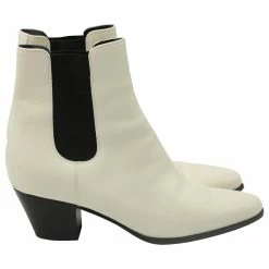 Céline Celine Chelsea Ankle Boots In White Ivory Leather Cream 12 Céline Celine Chelsea Ankle Boots In White Ivory Leather Cream -winter shoes Sales 2023 596991 4
