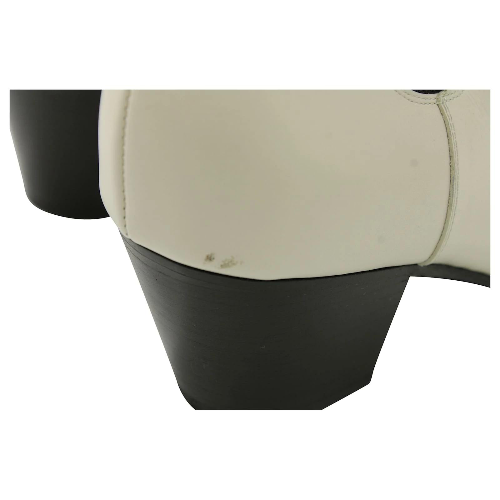 Céline Celine Chelsea Ankle Boots In White Ivory Leather Cream 6 Céline Celine Chelsea Ankle Boots In White Ivory Leather Cream - Image 6