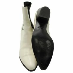 Céline Celine Chelsea Ankle Boots In White Ivory Leather Cream 16 Céline Celine Chelsea Ankle Boots In White Ivory Leather Cream -winter shoes Sales 2023 596991 8