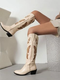 Women's Western Boots Black PU Leather Puppy Heel Knee High Boots -winter shoes Sales 2023 5a6ed70e cea4 43cf a5af d8cf04a9bb5d