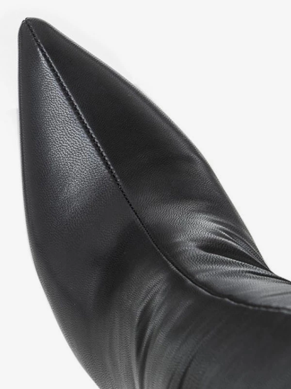 Black Thigh High Boots Womens Pointed Toe Stiletto Heel Over The Knee Boots 5 Black Thigh High Boots Womens Pointed Toe Stiletto Heel Over The Knee Boots - Image 5