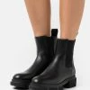 COPENHAGEN Vitello - Platform Ankle Boots - Black