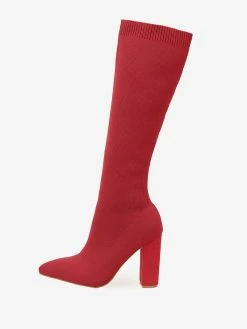 Women's Elastic Boots Black Chunky Heel Knee High Boots -winter shoes Sales 2023 5cf08db1 f53a 49d7 9362 02ab3c559809