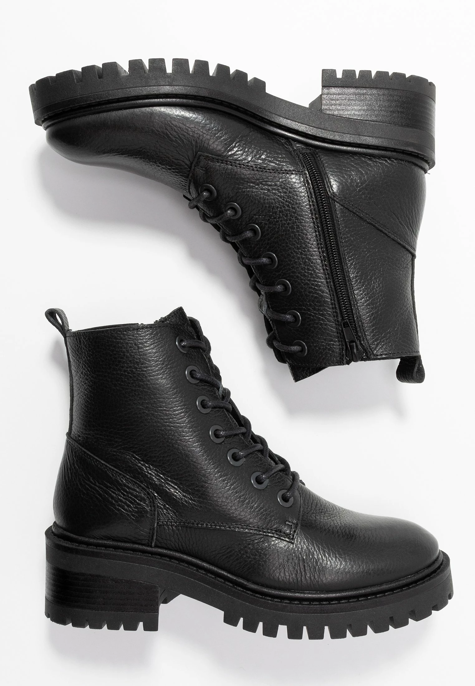 Zign Lace-Up Ankle Boots - Black 4 Zign Lace-Up Ankle Boots - Black - Image 4