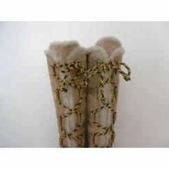 Emilio Pucci Leather Mouton Knee Length Boots Beige -winter shoes Sales 2023 60028 5