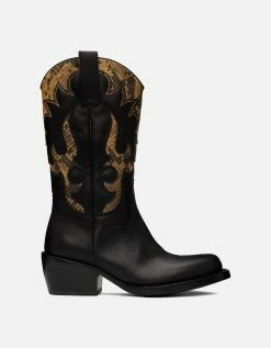 Dries Van Noten Black Cowboy Chelsea Boots