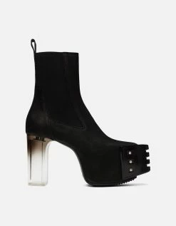 Rick Owens Black Grilled Chelsea Boots