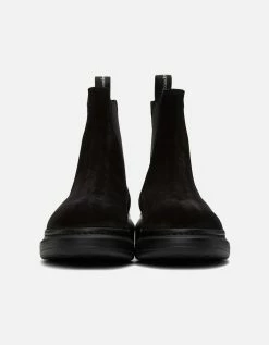 Alexander McQueen Black Suede Chelsea Boots