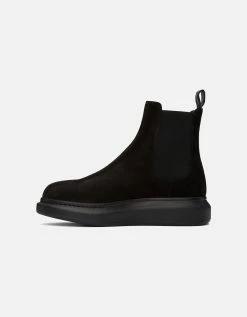 Alexander McQueen Black Suede Chelsea Boots -winter shoes Sales 2023 60807433 Zoom