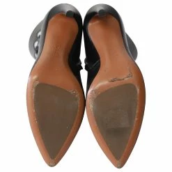 Alaïa Alaia Laser Cut Heeled Boots In Black Leather -winter shoes Sales 2023 608363 5