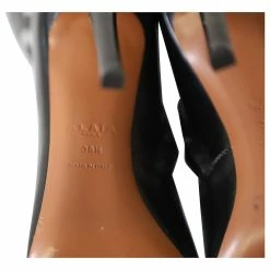 Alaïa Alaia Laser Cut Heeled Boots In Black Leather -winter shoes Sales 2023 608363 6