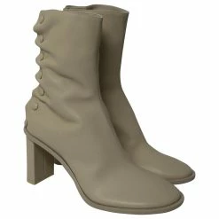 The Row Tea Time Ankle Boots In Beige Leather -winter shoes Sales 2023 608364 3