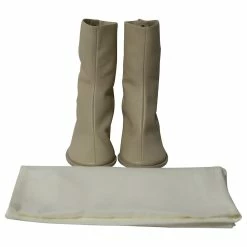 The Row Tea Time Ankle Boots In Beige Leather -winter shoes Sales 2023 608364 7