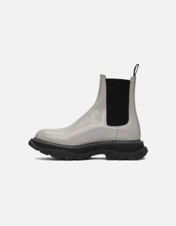 Alexander McQueen Grey Contrast Stitch Tread Chelsea Boots -winter shoes Sales 2023 60836438 Zoom