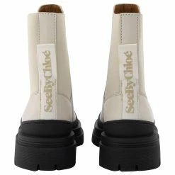 See By Chloé Alli Boots In Ivory Leather -winter shoes Sales 2023 608371 3