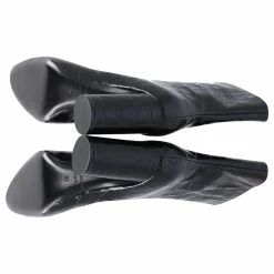 Balenciaga Croc-Embossed Ankle Boots In Black Leather -winter shoes Sales 2023 609975 5