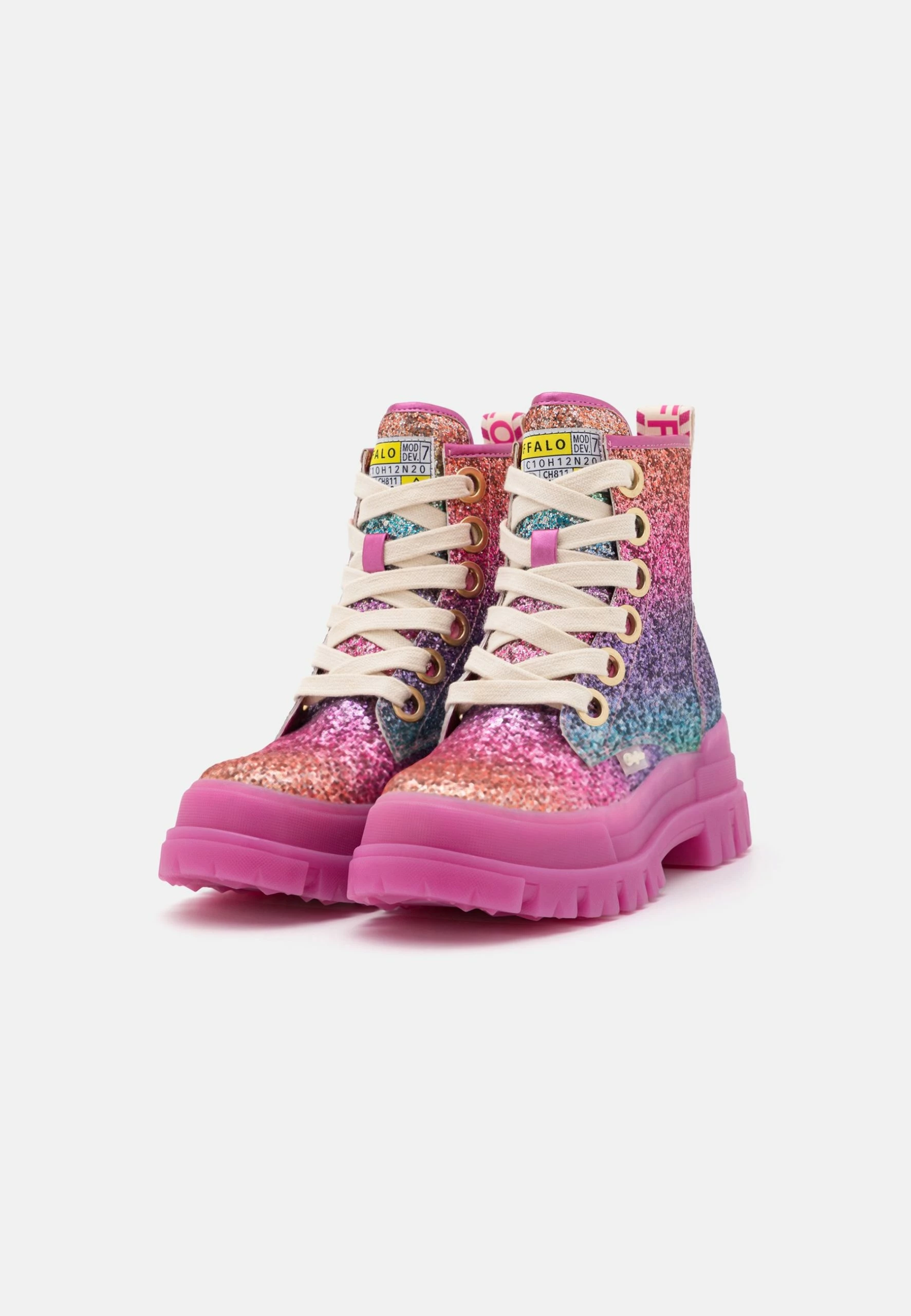 Buffalo Aspha Lace Up - Platform Ankle Boots - Fuchsia 3 Buffalo Aspha Lace Up - Platform Ankle Boots - Fuchsia - Image 3