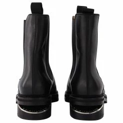 Alexander Wang Low-Heeled Andie Cut-Out Boots In Black Box Calf Leather -winter shoes Sales 2023 621101 3