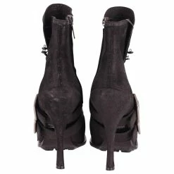 Dior Spy Button High Heel Ankle Boots In Black Leather -winter shoes Sales 2023 624835 4