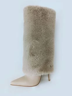 Women's White Boots Fuzzy Stiletto Heel Knee High Boots 11 Women's White Boots Fuzzy Stiletto Heel Knee High Boots -winter shoes Sales 2023 62a1f733 977f 433d aa2a 8a39686da6e8