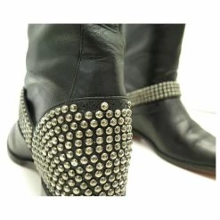 CHRISTIAN LOUBOUTIN BIKE STUDDED BOOTS 38 BLACK LEATHER BIKER STUDS BOOTS -winter shoes Sales 2023 636853 6