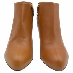 Sergio Rossi Ankle Boots In Caramel Leather Yellow -winter shoes Sales 2023 639113 3