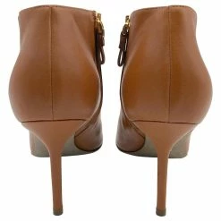 Sergio Rossi Ankle Boots In Caramel Leather Yellow -winter shoes Sales 2023 639113 4