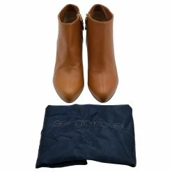 Sergio Rossi Ankle Boots In Caramel Leather Yellow -winter shoes Sales 2023 639113 6