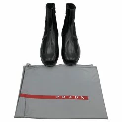 Prada Ankle Boots In Black Technical Fabric & Patent Leather -winter shoes Sales 2023 639116 6