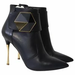 Nicholas Kirkwood Hexagon Ankle Boots In Black Leather -winter shoes Sales 2023 641425 3
