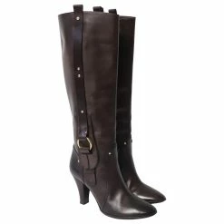 Céline Celine High Heeled Boots With Buckle In Brown Calfskin Leather 11 Céline Celine High Heeled Boots With Buckle In Brown Calfskin Leather -winter shoes Sales 2023 641657 3