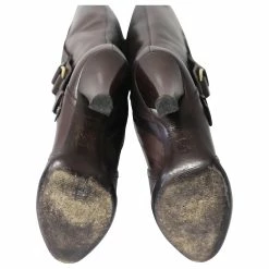 Céline Celine High Heeled Boots With Buckle In Brown Calfskin Leather 13 Céline Celine High Heeled Boots With Buckle In Brown Calfskin Leather -winter shoes Sales 2023 641657 5