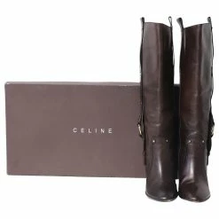 Céline Celine High Heeled Boots With Buckle In Brown Calfskin Leather 16 Céline Celine High Heeled Boots With Buckle In Brown Calfskin Leather -winter shoes Sales 2023 641657 8
