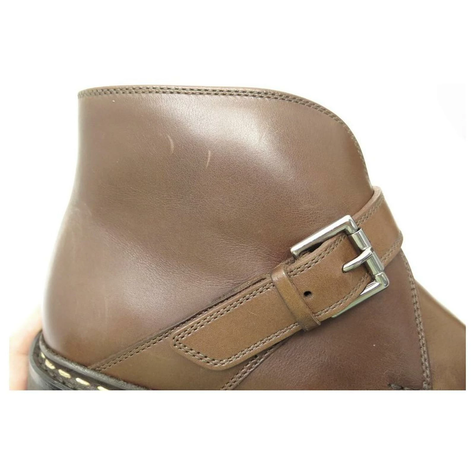 NINE HESCHUNG CASSAVA SHOES 7 41 BOOTS WITH BUCKLE BROWN LEATHER BOOTS 8 NINE HESCHUNG CASSAVA SHOES 7 41 BOOTS WITH BUCKLE BROWN LEATHER BOOTS - Image 8