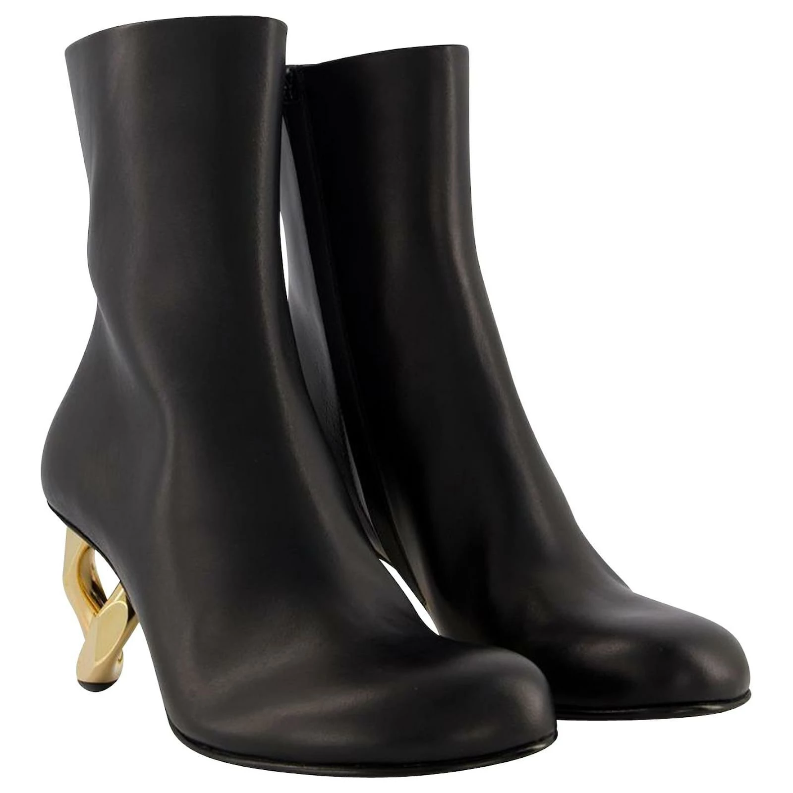 JW Anderson Chain Ankle Boots In Black Leather 2 JW Anderson Chain Ankle Boots In Black Leather - Image 2