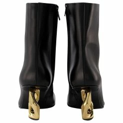 JW Anderson Chain Ankle Boots In Black Leather 5 JW Anderson Chain Ankle Boots In Black Leather -winter shoes Sales 2023 650746 3