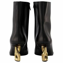 JW Anderson Chain Ankle Boots In Black Leather -winter shoes Sales 2023 650852 3