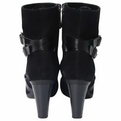 Tod's Ankle Boots With Leather Strap Detail In Black Suede -winter shoes Sales 2023 656047 4