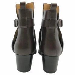 Hermès Ankle Boots In Brown Leather With Buckled Ankle Cross Strap -winter shoes Sales 2023 659224 4