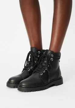 Charlie Vegan Micro - Lace-Up Ankle Boots - Black