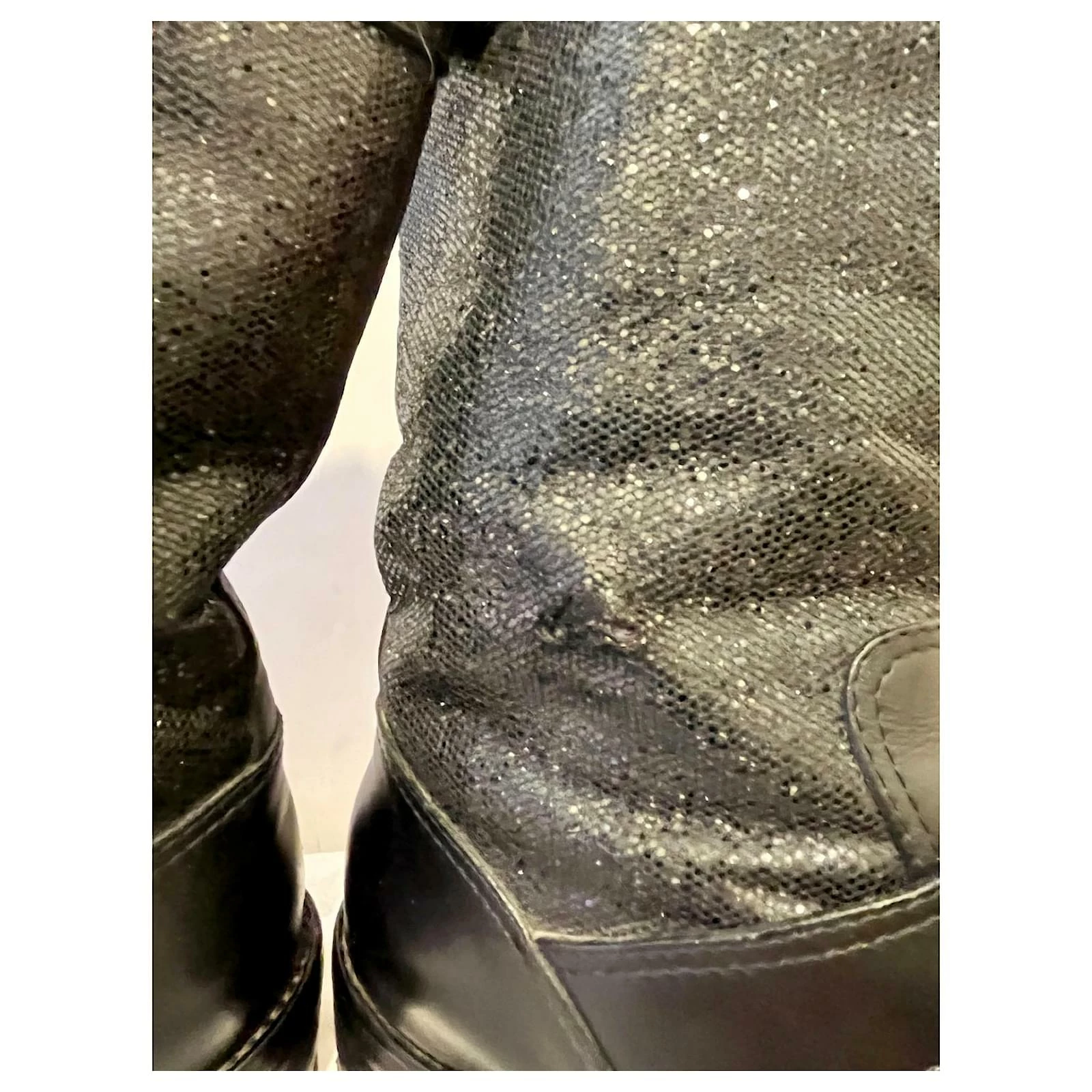 Giuseppe Zanotti Zanotti Leather Biker Boots With Glitter Black Metallic 10 Giuseppe Zanotti Zanotti Leather Biker Boots With Glitter Black Metallic - Image 10