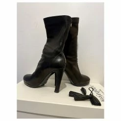 Yves Saint Laurent YSL Passy 90 Ranch Boots With Leather Tassles Black -winter shoes Sales 2023 672462 5