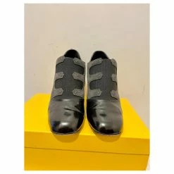 Fendi Ankle Boots From Leather, Suede With Elastic Inserts Black White Grey -winter shoes Sales 2023 672527 3