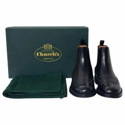 Church's Ketsby Wg Polished Binder Brogue Chelsea Boots In Black Calf Leather -winter shoes Sales 2023 687259 8