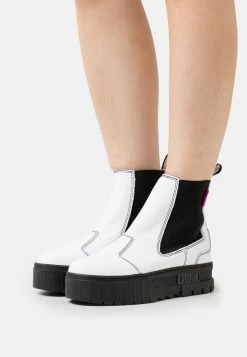 Puma Mayze Chelsea Pop- Platform Ankle Boots - White/Black