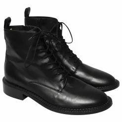 Vince Cabria Lace-Up Boots In Black Leather -winter shoes Sales 2023 690669 3