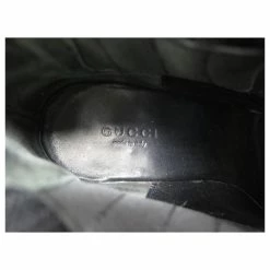 GUCCI SHOES WEDGE ANKLE BOOTS 38.5 BLACK WOOL LEATHER 202970 BOOTS -winter shoes Sales 2023 691429 5